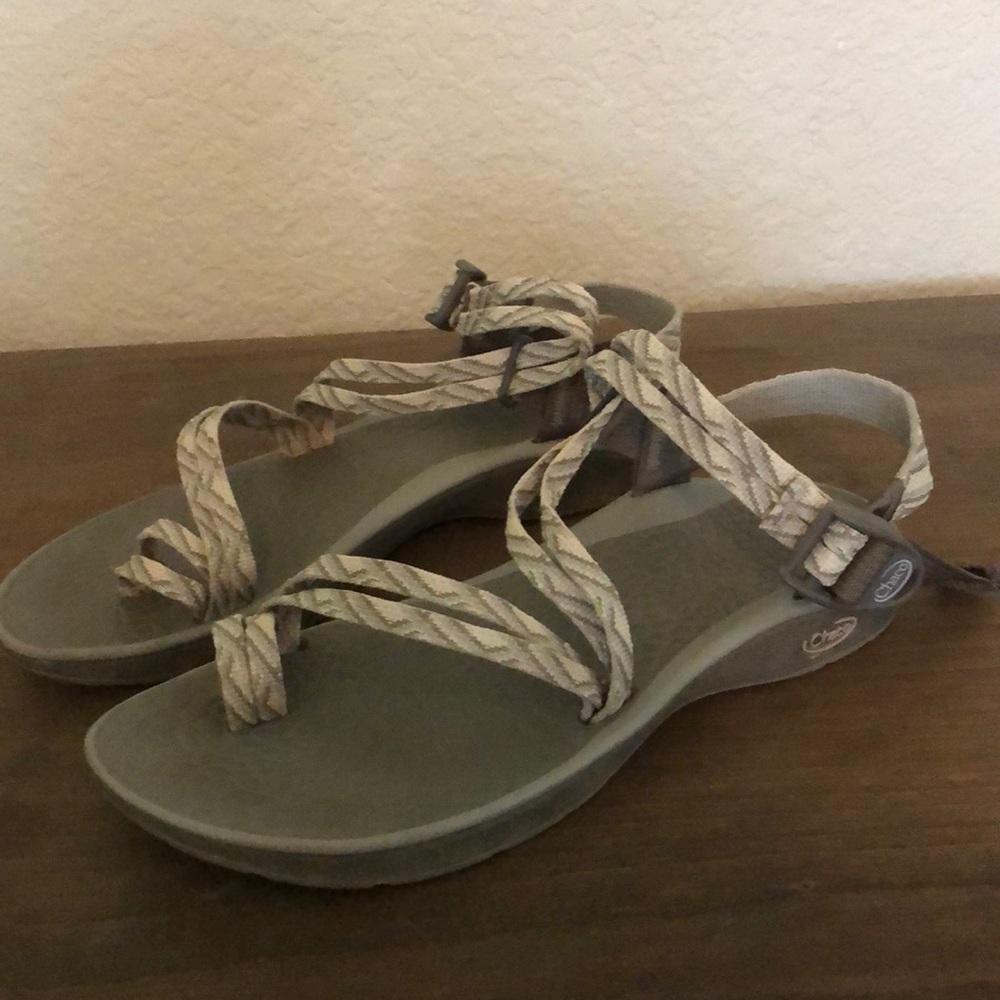 Chaco Gray Sandals With Braided Patterned Straps - image 1